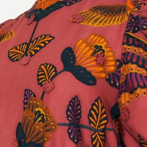 NWTFARM RIO Blush Living Bloom Short-Sleeve Mini-DressSize L